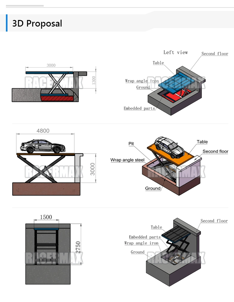 2t Small Portable Stationary Scissor Lift, Automatic Lifting Table