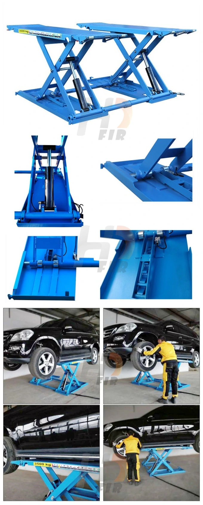 Club Kit Pneumatic Hydraulic Workshop Portable MID Rise Scissor Car Lift