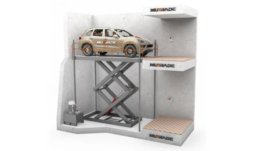 Ascenseur de stationnement de voiture de type ciseaux automatique hydraulique